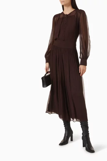 Elisa Pleated Blouse in Silk
