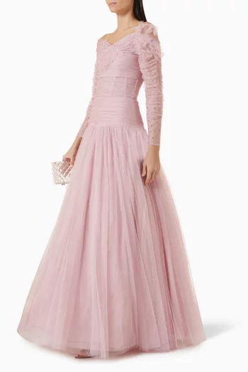 Crystal-embellished Dress in Tulle
