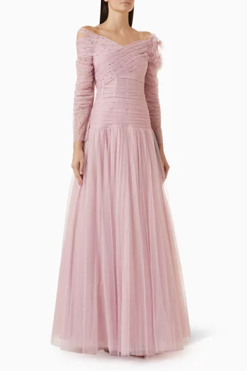 Crystal-embellished Dress in Tulle