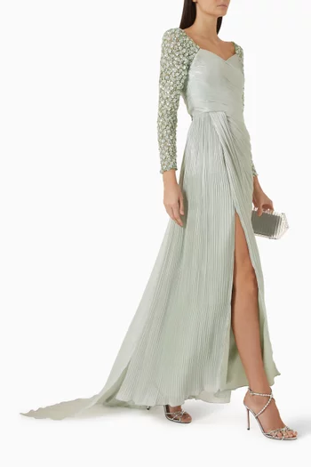 3D Floral-applique Dress