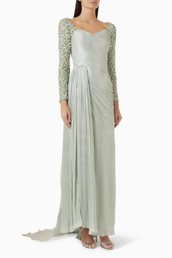 3D Floral-applique Dress