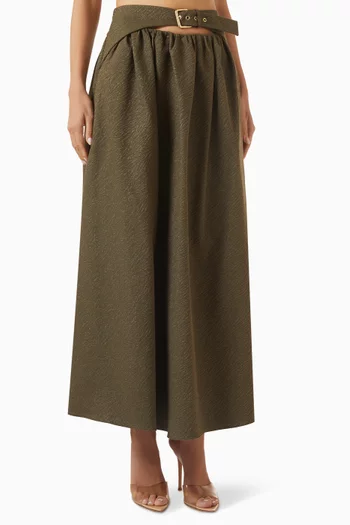 Belted Gathered Skirt