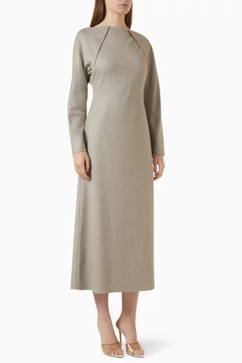 Buttoned-back Midi Dress