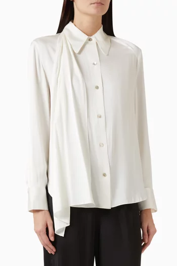 Scarf-tie Shirt in Silk-blend
