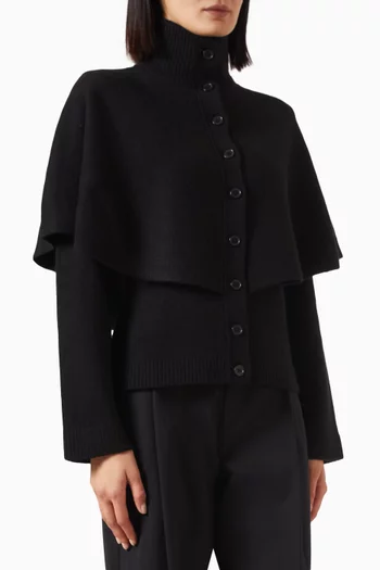Turtleneck Cape Cardigan