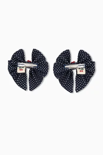 Rose Rouge Bow Hair Clips, Set of 2