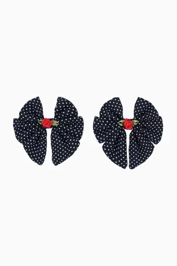 Rose Rouge Bow Hair Clips, Set of 2