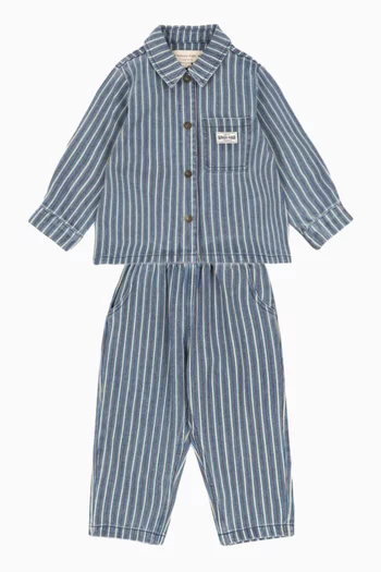 Magot Striped Pants in Denim