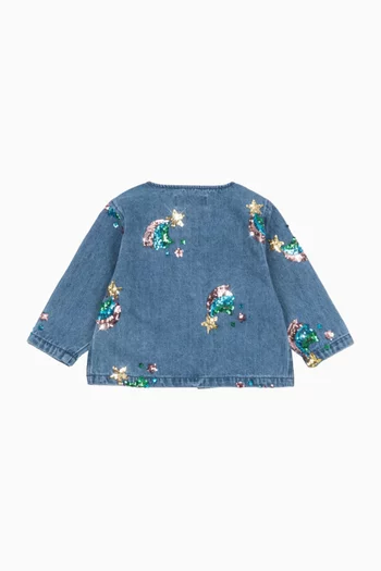 Magot Sequin-embellished Jacket in Denim