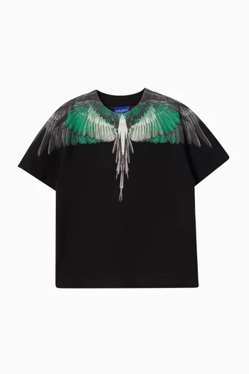 Wings-print T-shirt in Cotton-jersey