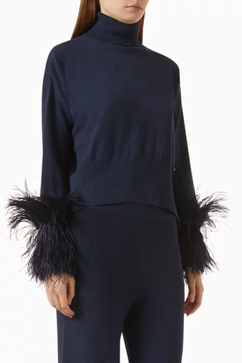 Feather-cuff Sweater
