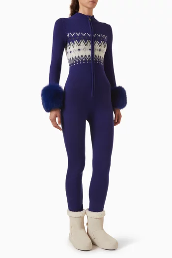 Fair Isle-print Jumpsuit in Merino Wool Blend
