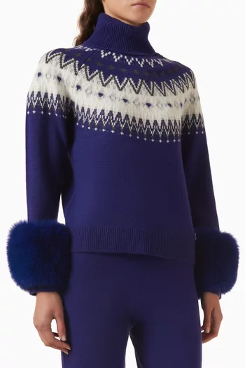 Fair Isle-print Sweater in Merino Wool Blend