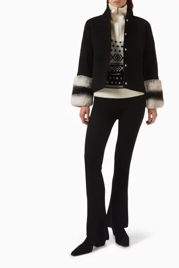 Skinny Flared-leg Pants in Merino Wool Blend