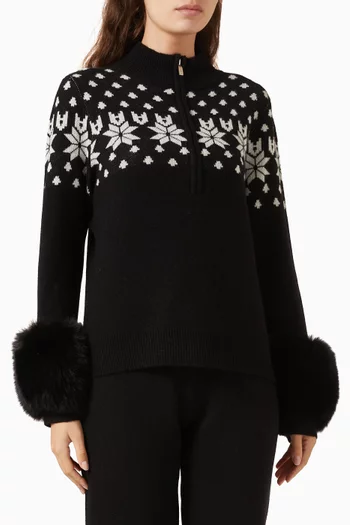 Nordic-print Sweater in Merino Wool Blend