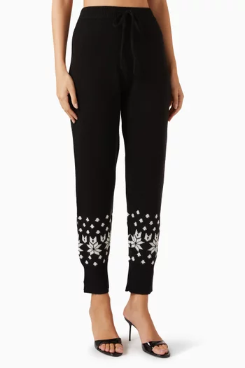 Nordic-print Pants in Merino Wool Blend