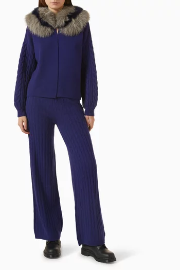 Cable-knit Pants in Merino Wool Blend