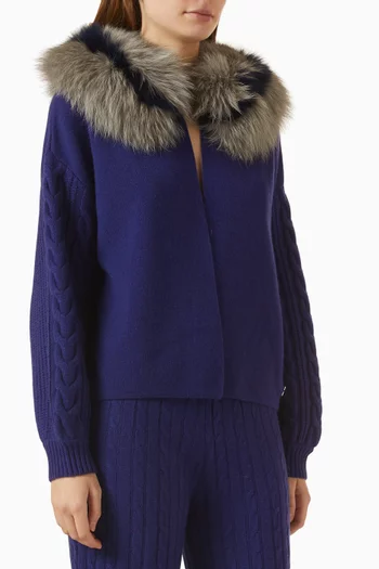 Fur-collar Knit Jacket