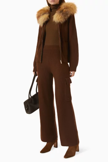 Fur-trim Zip Cardigan