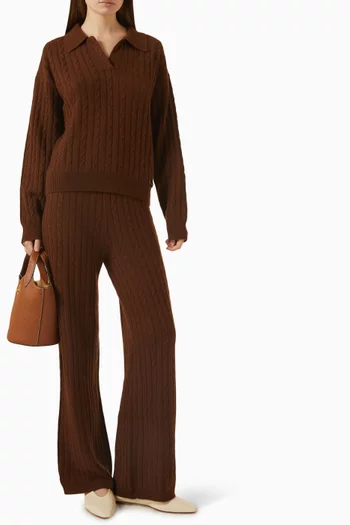 Cable-knit Polo