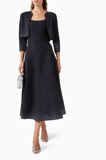Rhinestone-embellished Midi Dress