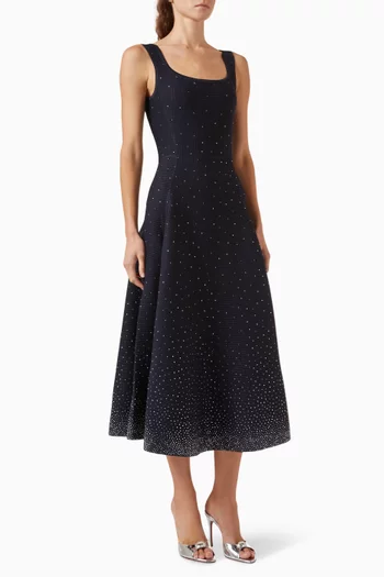 Rhinestone-embellished Midi Dress