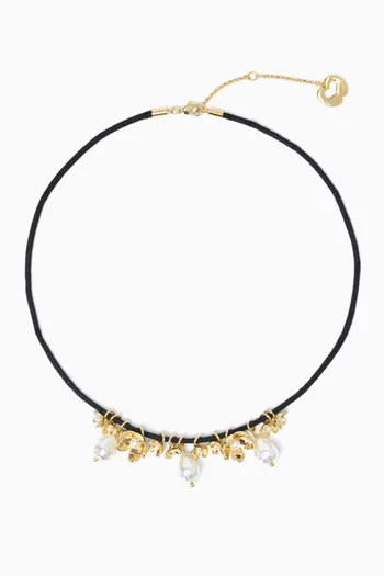 Flower Detail Cord Necklace