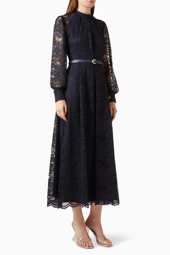 Belted Dress in Lace