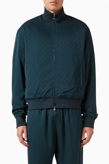 Monogram Zip‑up Track Jacket in Viscose