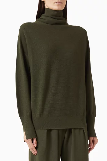 Nora2 Stand-up Collar Sweater in Wool