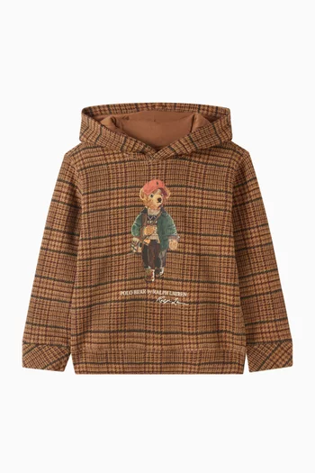 Polo Bear Hooded Sweatshirt in Tweed