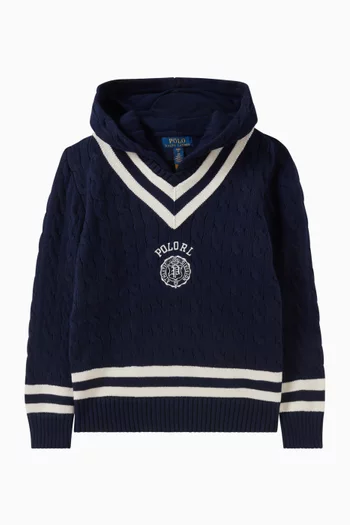 Hooded Cricket Sweater in Cotton