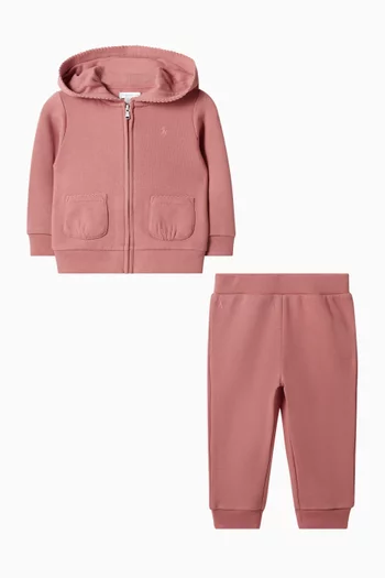 Picot-Trim Hoodie & Sweatpants