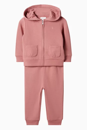 Picot-Trim Hoodie & Sweatpants