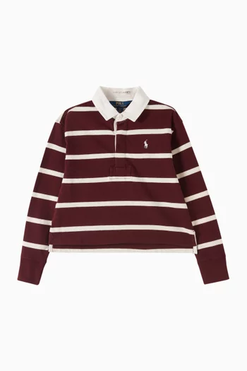 Striped Long-Sleeve Polo Shirt