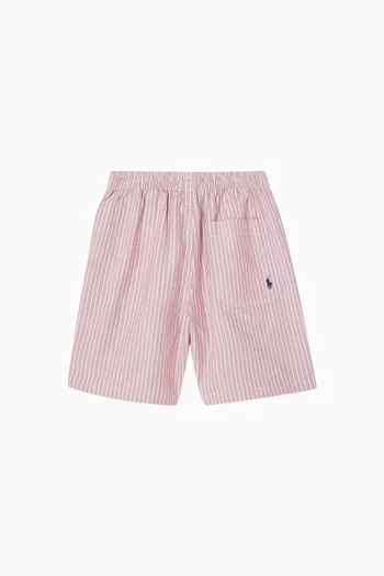 Big Fit Striped Shorts in Cotton Oxford