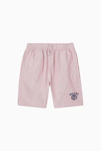 Big Fit Striped Shorts in Cotton Oxford