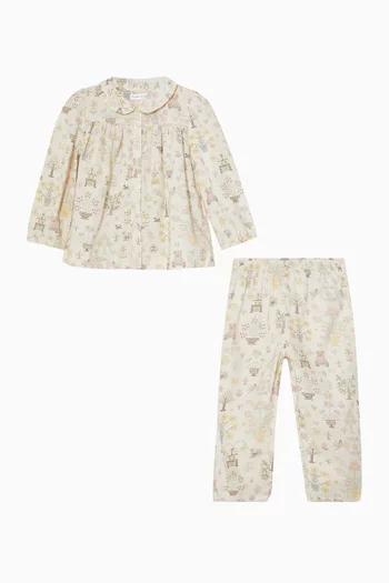 Floral Shirt & Pants Set in Cotton