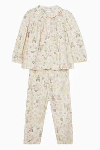 Floral Shirt & Pants Set in Cotton