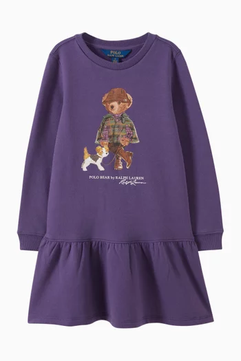 Polo Bear Sweatshirt Dress in Fleece