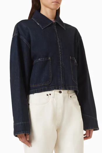 Crop Blouson Jacket in Denim