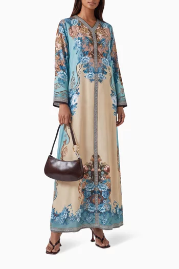 Printed Kaftan in Bemberg Crepe