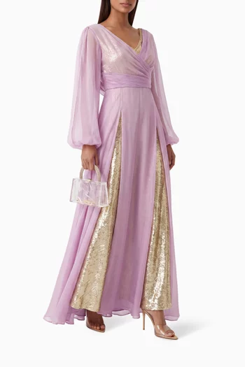 Crystal-trimmed Gown in Chiffon
