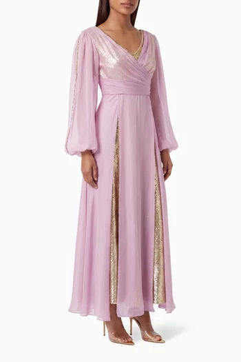 Crystal-trimmed Gown in Chiffon
