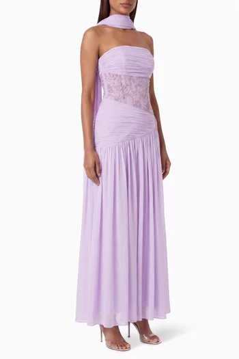 Ruched Halter Gown in Chiffon