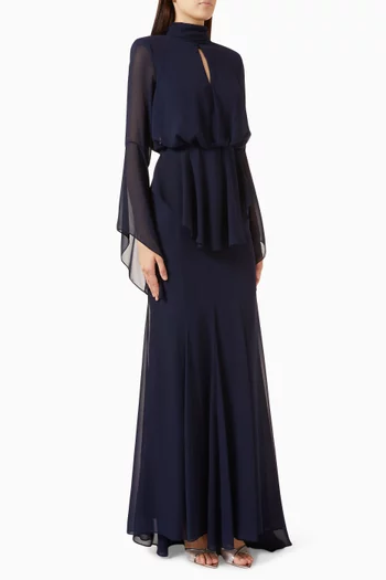Angela Cut-out Dress in Chiffon
