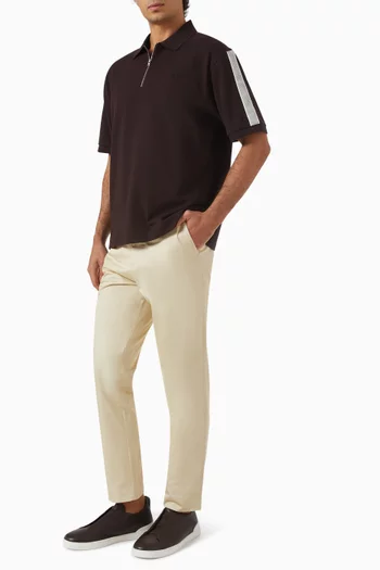 Tennis Net Tape Polo Shirt in Cotton