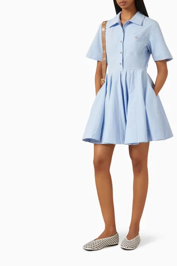 Reblo Flared Mini Shirt Dress in Cotton