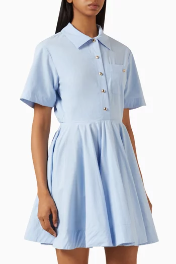 Reblo Flared Mini Shirt Dress in Cotton