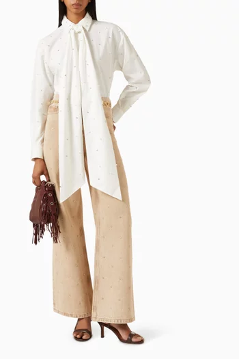 Pantastrass Crystal-Embellished Jeans in Denim